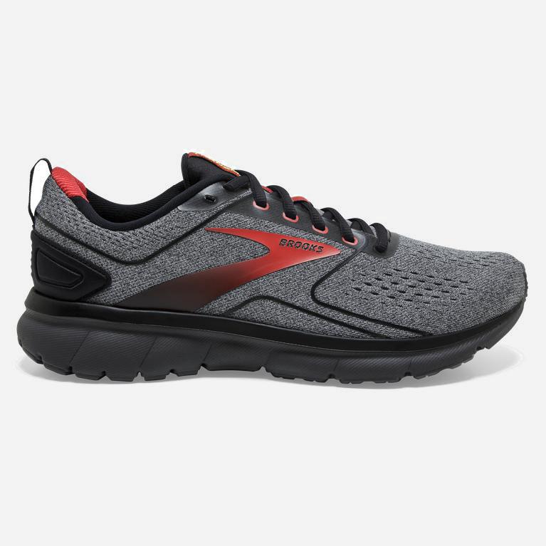 Brooks Transmit 3 Mens Road Running Shoes Ireland Alloy/Grey/Black/Red (PUIQ-15324)